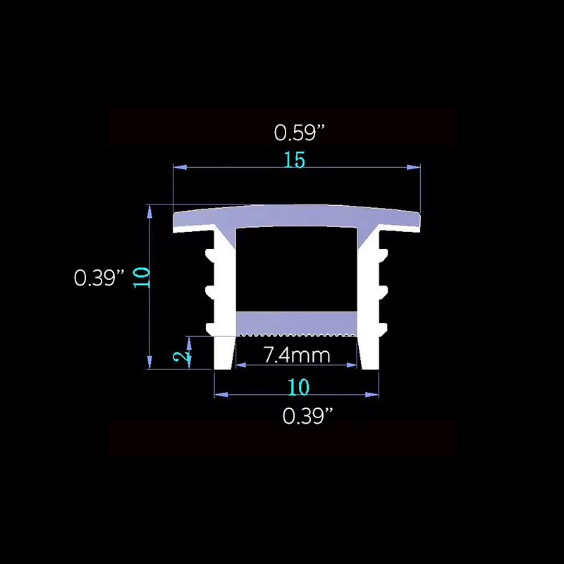 Flexible Silicone LED Diffuser With Flange For Aluminum Channel Installation 120° Top Emitting 10*10mm Flexible Silicone LED Diffuser With Flange For Aluminum Channel Installation 120° Top Emitting 10*10mm